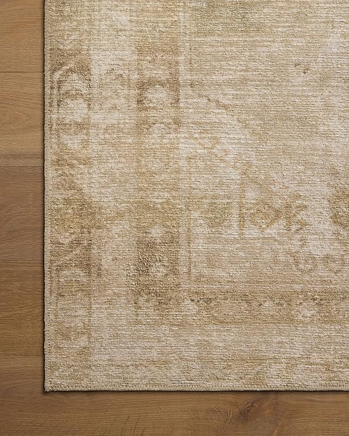 Loloi Amber Lewis Cambria Collection CBR-04 Natural/Jade 6'-0" x 9'-0" Area Rug Jute, Neutral, Vintage Style, Antique Tone, Living, Bedroom, Dining, Carpet