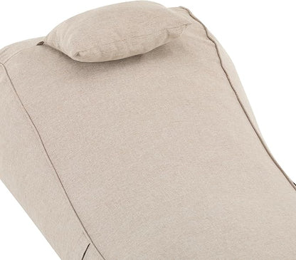 Christopher Knight Home Morton Bean Bag Chair, Fabric Lounger for Adults and Kids, Comfy Reading Chair, Lounge Sofa with Headrest, Indoor/Outdoor Spaces Memory Foam Bean Bag, Dark Beige
