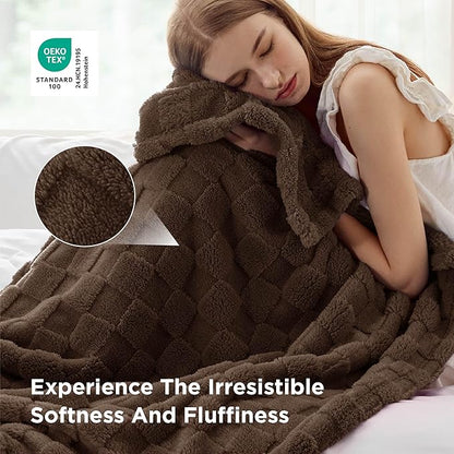 Bedsure GentleSoft Twin Blanket for Bed Dark Brown - Super Soft Cozy Blankets for Women Men Girls, Cute Fuzzy Fleece Throws for Bedroom Couch, 60x80 Inches