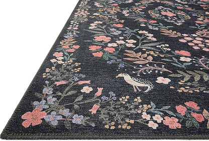 Loloi Rifle Paper Co. Maison Collection MAO-04 Tuileries Black 5'-0" x 7'-6", .19" Pile Height, Area Rug