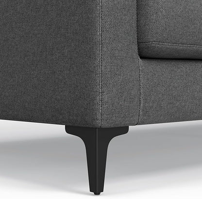 SIMPLIHOME Ava Sofa in 100% Recycled Polyester Tightly Woven Performance Fabric, Pebble Grey, 90-inches Wide, Handcrafted Mid-Century Modern Style Sofa for Living Room or Couch for Family Room