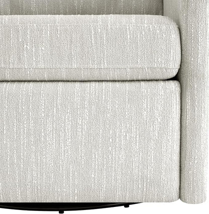 CHITA Swivel Accent Chair with Electric Footrests, FSC Certified Upholstered Living Room Sofa Chair with Power Motor, USB and Type-C Ports, Snow