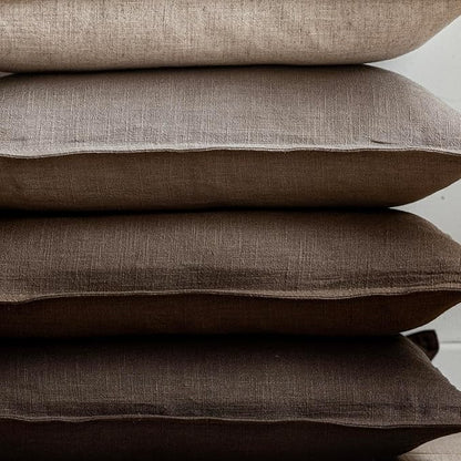Foindtower Set of 2, Decorative Linen Soild Throw Pillow Covers Soft Accent Euro Cushion Case Farmhouse Neutral Pillowcase for Chair Couch Sofa Bedroom Living Room Home Decor 26 x 26 Inch Brown Tan