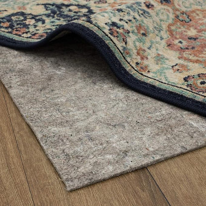 Mohawk Home 5' 9" x 9' Non Slip Grip Rug Pad 3/8" Thick Dual Surface Felt Cushion + Rubber Gripper - Safe for All Floors