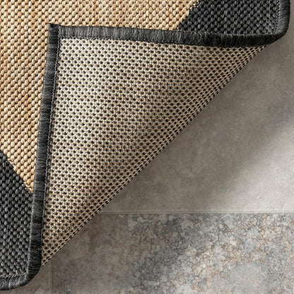 nuLOOM 4' x 6' Outdoor Performance Area Rug, Stain Resistant, Weather Resistant, High Traffic, Patio, Balcony, Outside, Sabina Dark Grey