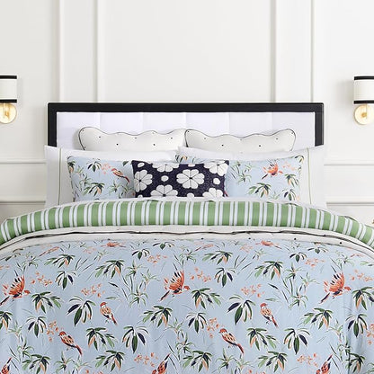 Kate Spade New York Spade Floral Decorative Pillow, 20" x 20" Throw Pillow for Bed or Sofa, Textured Polyester and Cotton Blend Cover, Navy, 20 x 20
