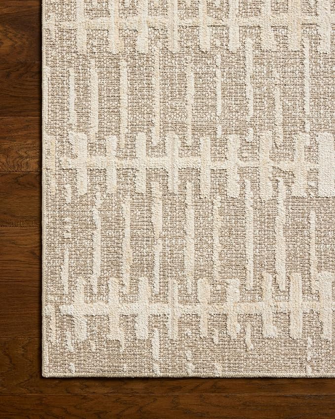 Loloi Amber Lewis Bexley Collection BEX-02 Taupe/Natural 7'-10" x 10' Area Rug Neutral, Textured, Living, Bedroom, Dining, Carpet
