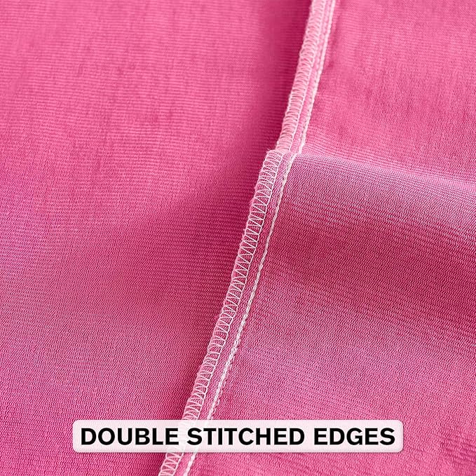 FUTEI Hot Pink Chenille Throw Pillow Covers 22x22 Inch Set of 2,Soft Striped & Diamond Textured Cushion Cases,Modern Home Decor for Couch Living Room