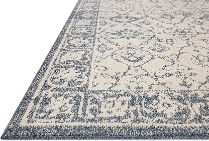 Loloi Magnolia Home by Joanna Gaines Gigi Collection GIG-02 Ivory/Blue 2'-7" x 7'-6" Runner Rug