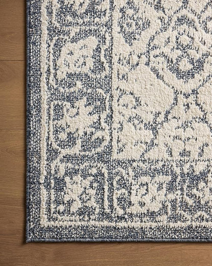 Loloi Magnolia Home by Joanna Gaines Gigi Collection GIG-02 Ivory/Blue 5'-3" x 7'-6" Area Rug