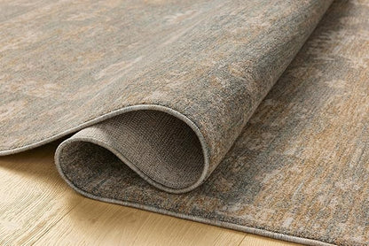 Loloi Chris Loves Julia Louisa Collection LOI-04 Lagoon/Ivory 5'-3" x 7'-6", .38" Pile Height, Area Rug