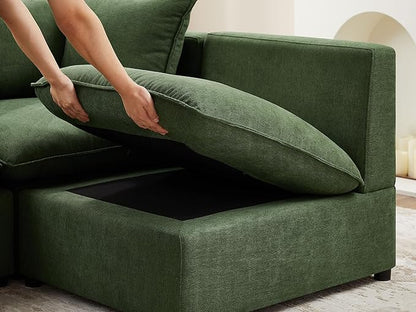 VANOMi Modular Sectional Sofa, 6 Seater Sleeper Sectional Sofa Modular Sectional Couch for Living Room, Sofa Bed-M