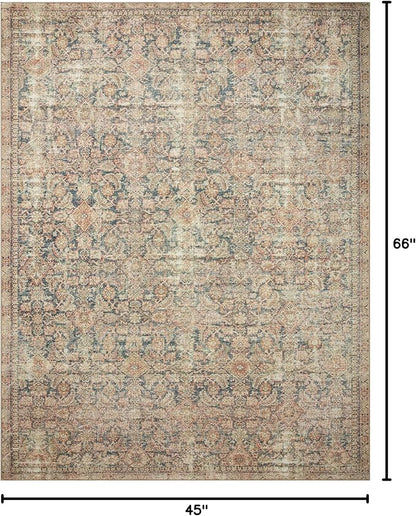 Loloi Angela Rose Aubrey Collection AUB-01 Navy/Multi 3'-9" x 5'-6", .19" Pile Height, Accent Rug