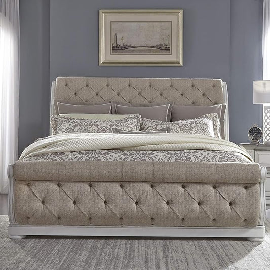 Liberty Furniture Industries Abbey Park Sleigh, Queen, White