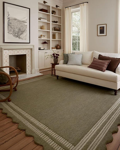 Loloi Chris Loves Julia Scottie Collection SCO-01 Olive/Pebble 9'-3" x 13', .87" Pile Height, Area Rug