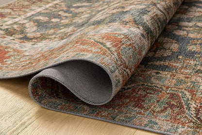 Loloi Chris Loves Julia Jules Collection JUL-10 Ocean/Spice 2'-0" x 5'-0", .13" Pile Height, Area Rug