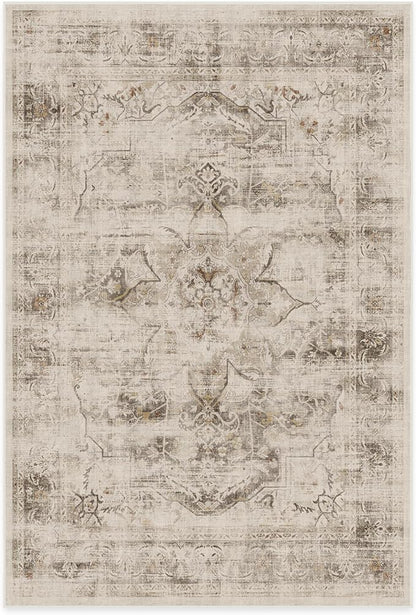 RUGGABLE Washable Vintage Area Rug – Sarrah Hazel 6x9, Stain-Resistant, Non-Slip – Medium Machine Washable Rugs for Living Room, Bedroom, Hallway, Entryway & Office–with Cushioned Pad