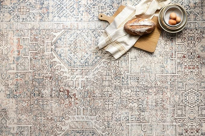 Loloi Chris Loves Julia Jules Collection JUL-07 Natural/Ocean 2'-6'' x 9'-6'', .13" Pile Height, Runner Rug