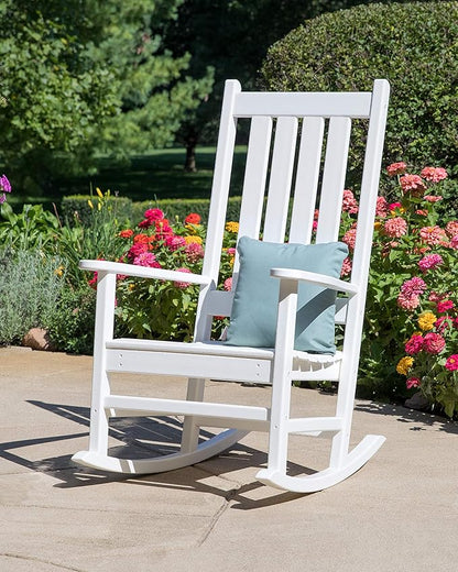POLYWOOD® Vineyard Composite Rocking Chair Outdoor, Weather Resistant Patio Furniture, All Weather Rocking Chairs for Outside, Front Porch Rocking Chair, Sand