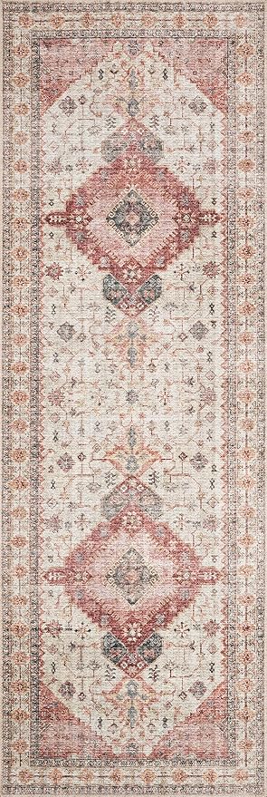 Loloi Skye Collection SKY-02 Ivory/Berry 9'-0" x 12'-0" Area Rug