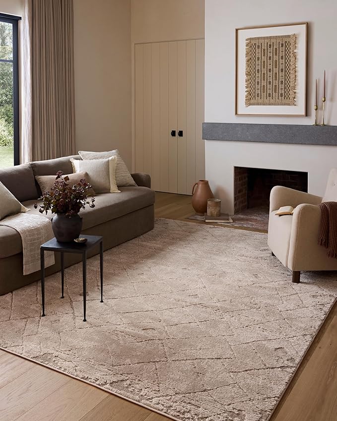 Loloi Amber Lewis Monty Collection MOT-05 Beige/Natural 9'-2" x 13', .50" Pile Height, Area Rug