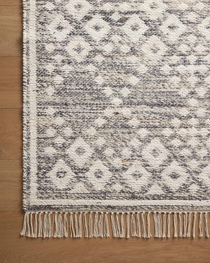 Loloi Angela Rose Rivers Collection RIV-01 Denim/Ivory 3'-6" x 5'-6" Reversible Accent Rug