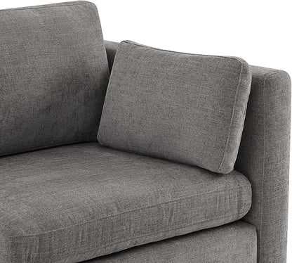CHITA Modular Sectional Sofa, FSC Certified L Shaped Couch with Reversible Chaise, Modular Sectional Couch for Small Space, 78 Inch Width, 3 Seat Modular Sofa with Storage Ottoman, Grey