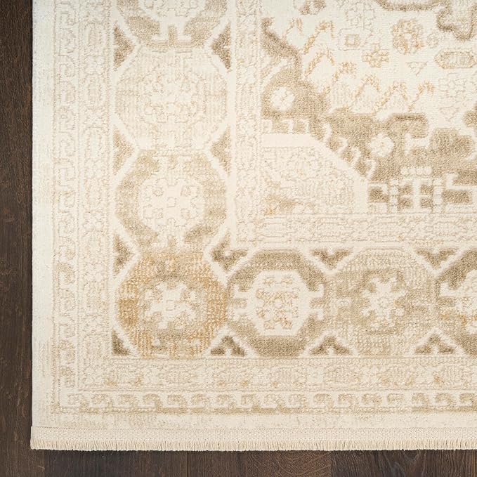 Nourison Home Pardis Ivory Beige 7'10" x 9'10" Area Rug - Easy Clean, Non Shedding, Bed Room, Living Room, Dining Room, Kitchen (8' x 10')