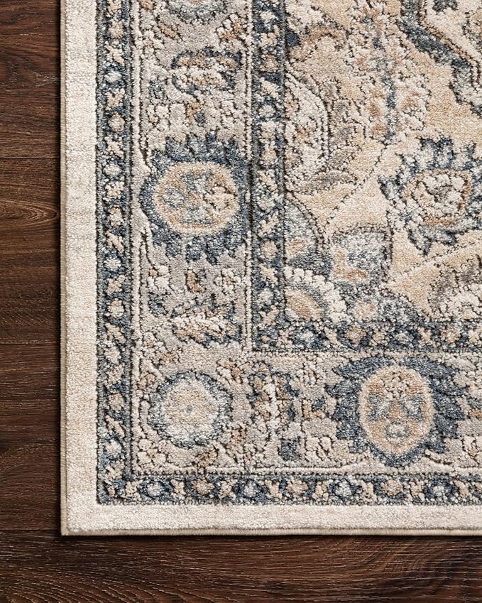 Loloi Teagan Collection TEA-01 Natural/Lt. Grey 2'-8" x 7'-6" Runner Rug, Large, Soft Neutral Rug, High-Traffic for Living Room, Bedroom, Home Office, Dining Area