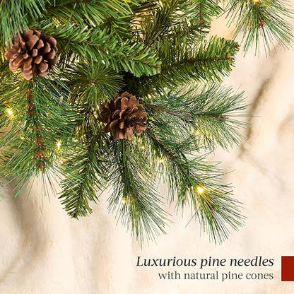 Best Choice Products 9ft Pre-Lit Scotch Pine Christmas Tree, Premium Pre-Decorated Artificial Holiday Decor w/ 2,020 Branch Tips, 2-in-1 White and Multicolor LED Lights, Cordless Setup