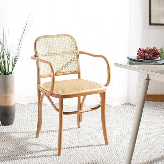 Safavieh Home Keiko White and Natural Cane Dining Chair
