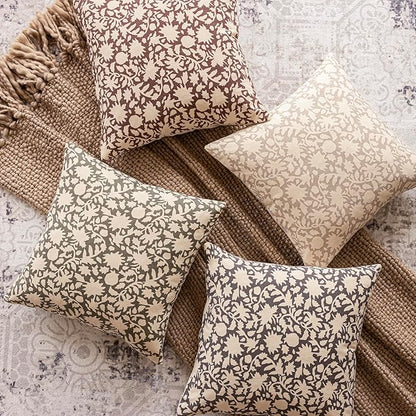 Foindtower Set of 2 Decorative Long Body Lumbar Throw Pillow Covers Accent Farmhouse Cushion Covers Boho Floral Pillowcase for Couch Sofa Bedroom Living Room Home Decor,14×36 Inch,Rustic Gray