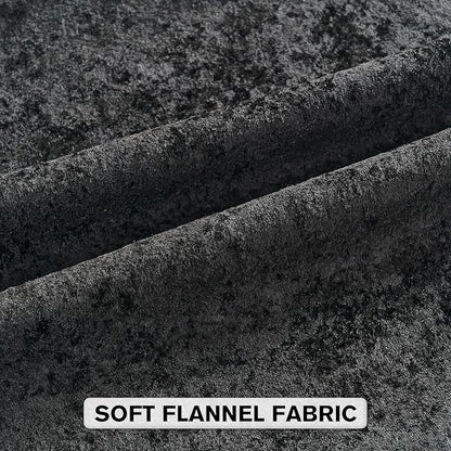 FUTEI Black Flannel Throw Pillow Covers 20x20 Inch Set of 2,Soft Dimensional Textured Cushion Cases,Modern Home Decor for Couch Living Room