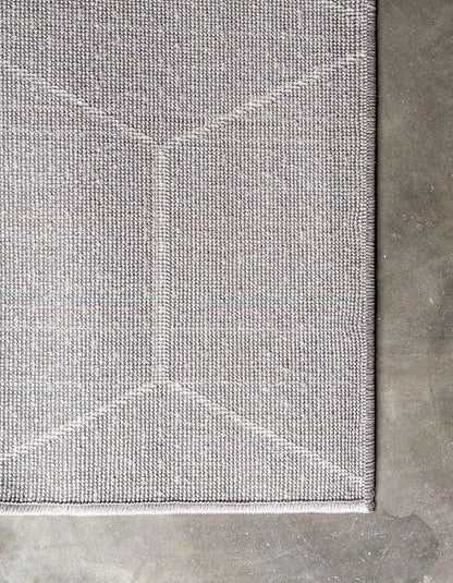 Unique Loom Trellis Frieze Collection Area Rug - Geometric (5' Square, Light Gray/ Ivory)