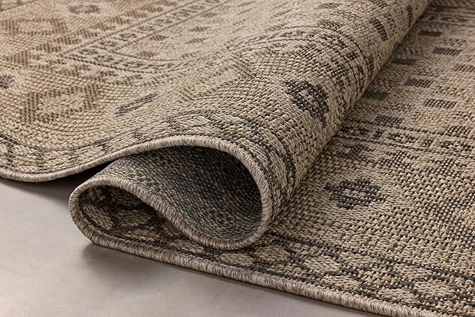Loloi Chris Loves Julia Providence Collection PRC-07 Dove/Charcoal 8'-6" x 12', .12" Pile Height, Indoor/Outdoor Area Rug