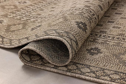 Loloi Chris Loves Julia Providence Collection PRC-07 Dove/Charcoal 3'-9" x 5'-9", .12" Pile Height, Indoor/Outdoor Accent Rug