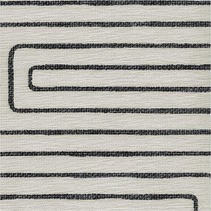 RUGGABLE x Jonathan Adler Machine Washable Modern Area Rug – Labyrinth Black/Ivory 3x5, Stain-Resistant, Non-Slip – Small Rugs for Living Room, Bedroom, Hallway, Entryway & Office–with Standard Pad