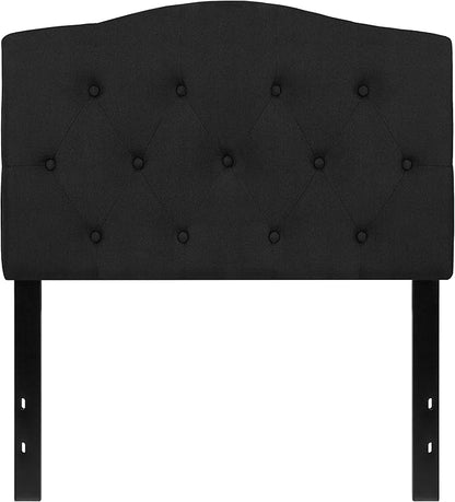 BizChair Tufted Upholstered Twin Size Headboard in Black Fabric