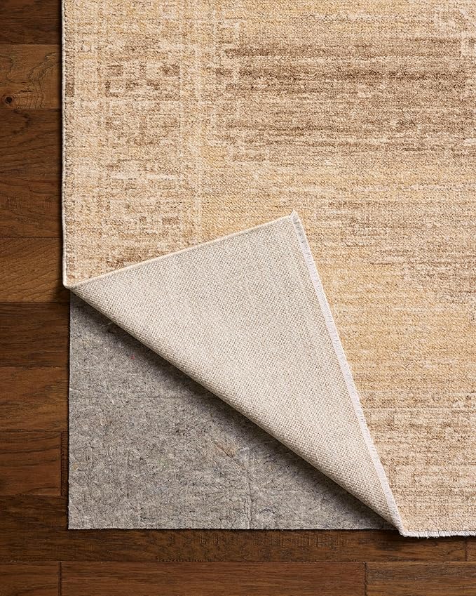 Loloi Chris Loves Julia Palma Collection PLM-07 Wheat/Taupe 2'-7" x 12'-0" Fringe Runner Rug Vintage Style Boho Living Room Bedroom Carpet