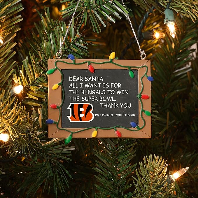 NFL Resin Holiday Christmas Chalkboard Sign Ornament