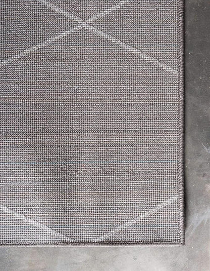 Unique Loom Trellis Frieze Collection Area Rug - Geometric (5' Square, Dark Gray/ Ivory)