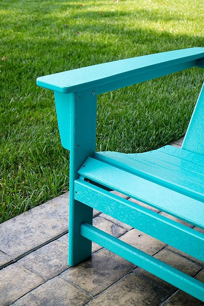 POLYWOOD AD420SR Modern Adirondack Chair, Sunset Red, Durable High Density Polyethylene Construction, Easy Assembly, Waterproof, Comfortable Contoured Seat