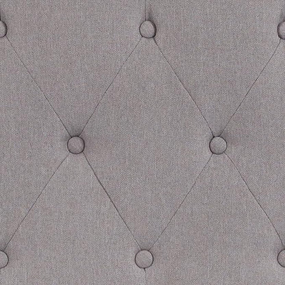 BizChair Arched Button Tufted King Size Headboard in Light Gray Fabric