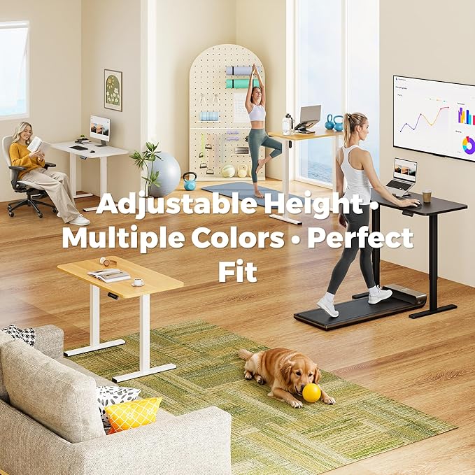 One-Piece Standing Desk 40 x 24 Inches, Small Adjustable Height Desk for Small Space Electric Sit Stand Desks Home Office Computer Workstation, Maple