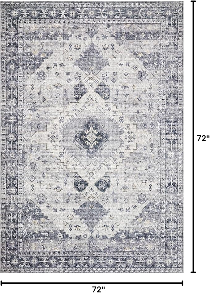 Loloi Skye Collection SKY-02 Silver/Grey 6'-0" x 6'-0" Round Area Rug