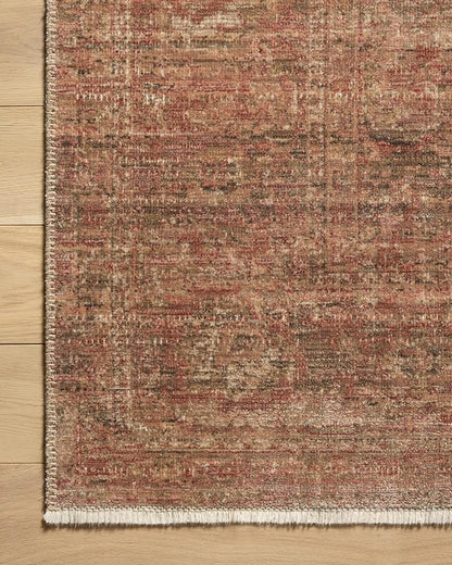 Loloi Amber Lewis Molly Collection MOL-09 Brick/Bark 6'-7" x 9'-2" Low Pile Area Rug