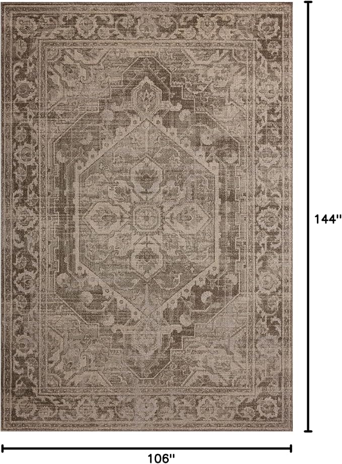 Loloi Magnolia Home by Joanna Gaines Mona Collection MOA-01 Cocoa/Stone 8'-10" x 12' Area Rug