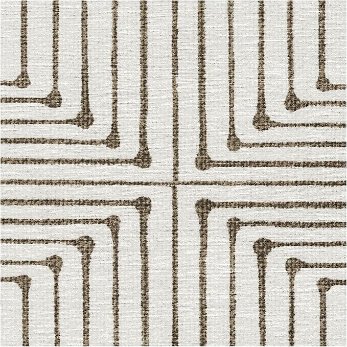 RUGGABLE x Jonathan Adler Machine Washable Modern Runner Rug – Inkdrop Camel & Ivory 2.5x7, Stain-Resistant, Non-Slip – Washable Rug for Hallway, Entryway, Living Room & Kitchen–with Cushioned Pad