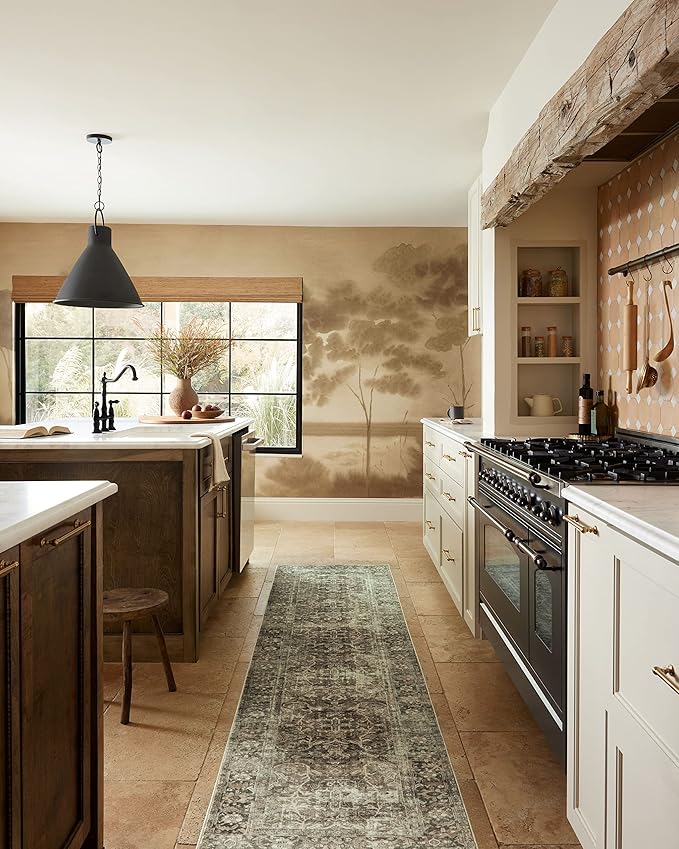 Loloi Magnolia Home by Joanna Gaines Sinclair Collection SIN-01 Pebble/Taupe 2'-3" x 3'-9", .25" Pile Height, Machine Washable, Accent Rug