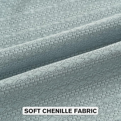 FUTEI Dusty Blue Chenille Throw Pillow Covers 24x24 Inch Set of 2,Soft Striped & Diamond Textured European Cushion Cases,Modern Home Decor for Couch Living Room